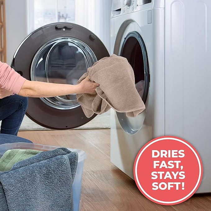 TEXTILOM 100% Turkish Cotton 6 Pcs Bath Towel Set, Luxury Bath Towels for Bathroom, Soft & Absorbent Bathroom Towels Set (2 Bathtowels, 2 Hand Towels, 2 Washcloths)- Beige