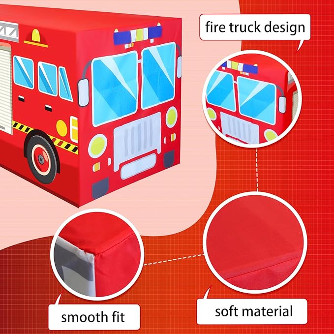 6Ft Fire Truck Birthday Party Tablecloth,Firefighter Birthday Party Decorations,Fire Truck Table Cloth for Kids Boys Firefighter Firetruck Theme Party Decorations Supplies