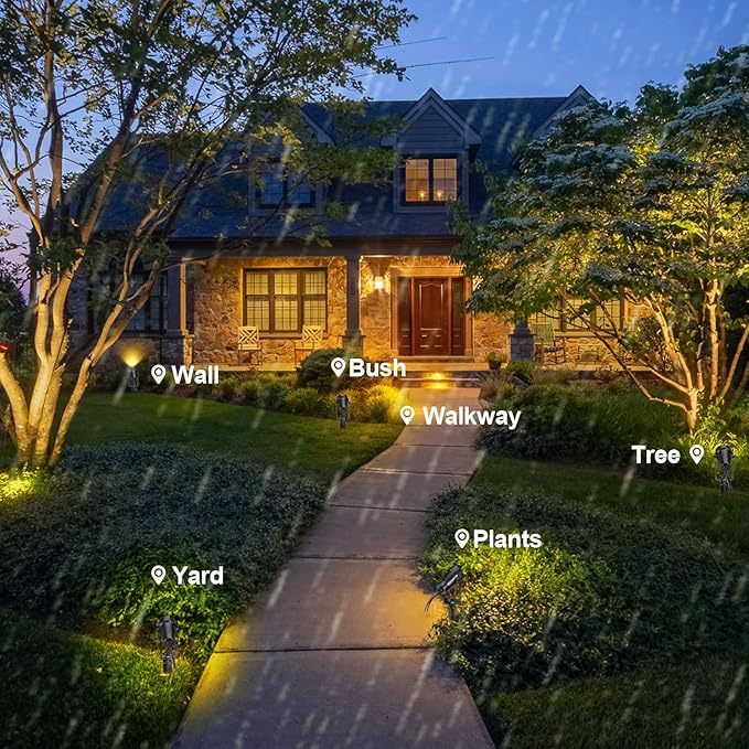 2 Pack Extendable Outdoor Landscape Lights, 12V Low Voltage Landscape Lighting IP65 Waterproof Plug-in Outdoor Spotlights for Yard House Pathway Tree Pools (2700K Warm White, NO Plug)