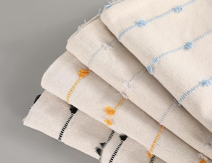 Long Lumbar Throw Pillow Cover 16x36,Stripe Pattern Cotton Blue Boho Extra Long Decorative Pillow Cover Pillow Case Cushion Cover for Bed Sofa Couch Farmhouse,Skinny Modern Accent