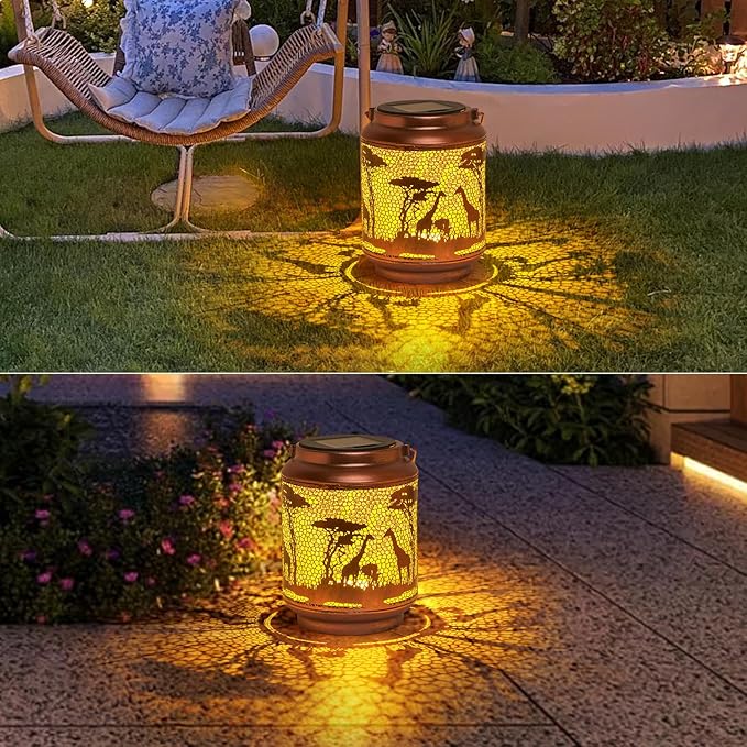 Styleonme Giraffe Lover Solar Light, Mother's Day Lantern Gift for Mom Grandma Women Sister, Hanging Image Giraffes Lanterns, Yard Corridor Garden Decor, Thanksgiving Day, Birthday Gifts