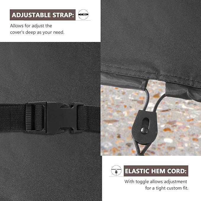 ULTCOVER Waterproof Grill Cover 64 inch, Heavy Duty BBQ Cover for 4-6 Burners Outdoor Gas Barbecue Grill, Black