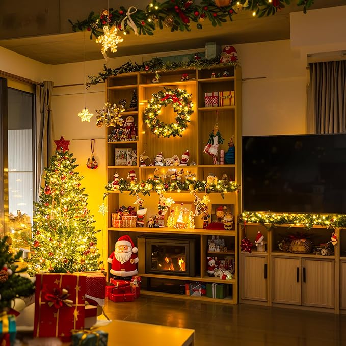 JMEXSUSS 150 LED String Lights Indoor Plug in, Connectable Warm White Christmas Lights for Bedroom, 59ft 8 Modes Twinkle Fairy Light Outdoor for Room Classroom Party Christmas Tree Decor