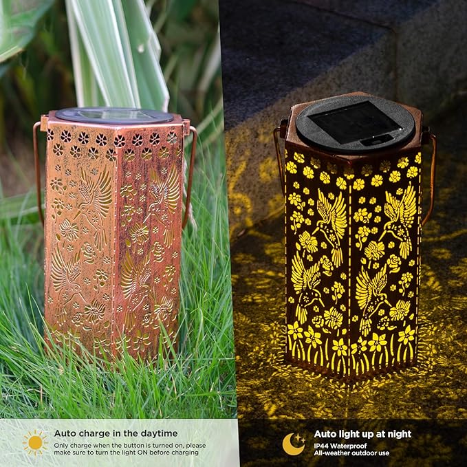 Styleonme Hummingbird Lover Solar Light, Mother's Day Lantern Gift for Mom Grandma Women Sister, Hanging Image Hummingbirds Lanterns, Yard Corridor Garden Decor, Thanksgiving Day, Birthday Gifts