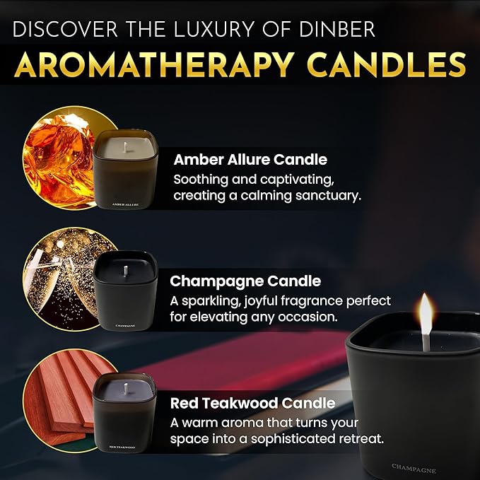 Candle Gift Set β 3 Scented Soy Candles, Clean Burn 50+ Hrs β Flower-Inspired Scents: Amber, Red Tea Wood, Champagne β Bulk Set for Women Giftset, 9.8oz Each, Gift Idea for Women, Home Decor, Birthday