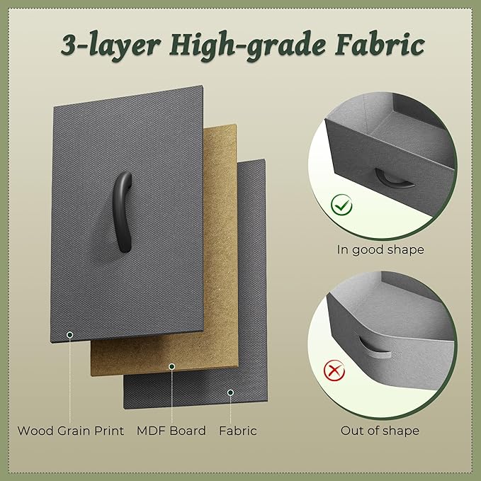 Huuger 9 Drawer Dresser for Bedroom, 47 Inch Dresser TV Stand for 50, 55 Inch TV, Entertainment Center for Bedroom, Fabric Storage with Drawer, Closet, Dark Grey