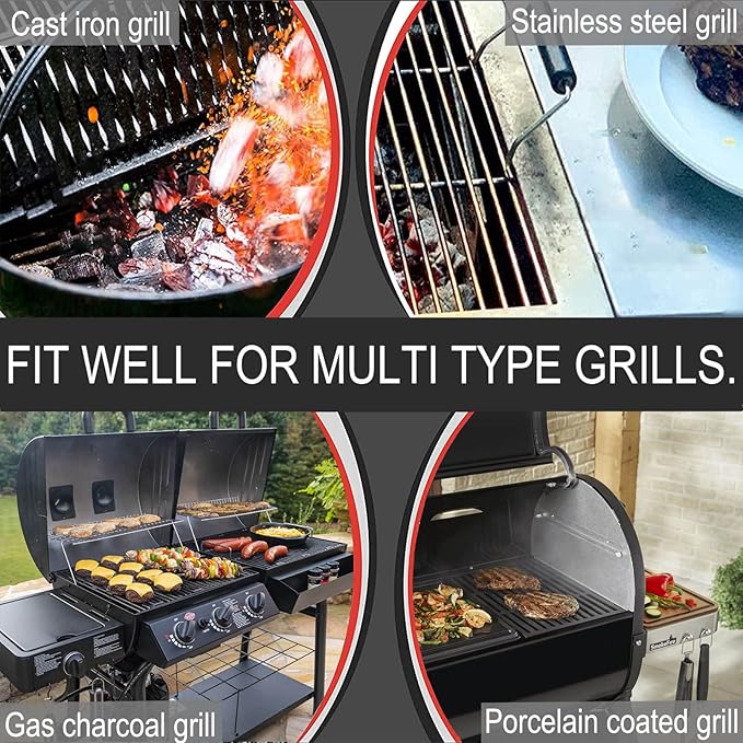 Wood Grill Scraper, Grill Scraper for Outdoor Grill, Wooden Grill Scraper with Long Handle, Grill Brush Barbecue Cleaning Tools for Grill Grates, Outdoor BBQ