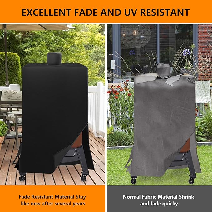 Vertical Smoker Cover For Pit Boss Pellet Smoker 4/5/7 Series,Pro Series 4 Grill Cover Compatible With PBV4PS1,PBV5PW1,PBV4PS2, PBV5P1,73550,73040,73752,PB10739,Weather-Resistant Zipper Design (Black)