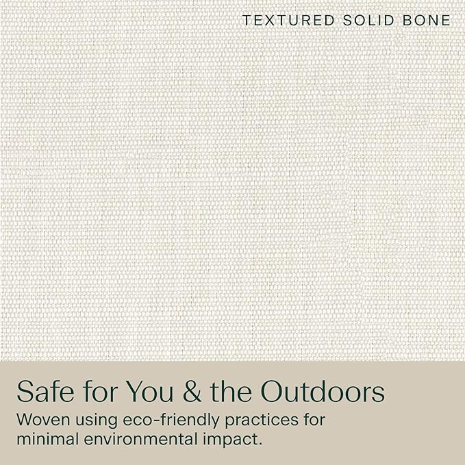 Honeycomb Outdoor Deep Seat, 24 x 23, Textured Solid Bone Chair Cushion for Patio Furniture