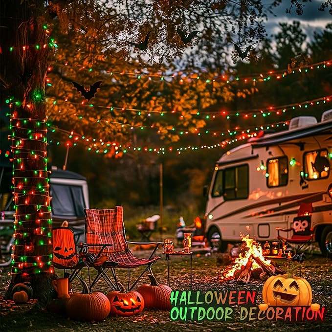 JMEXSUSS 200 LED String Lights Outdoor for Christmas Decor, Red & Green Christmas Lights Clear Wire, 11 Modes Connectable Twinkle String Light Plug in for Garden Home Xmas Decorations