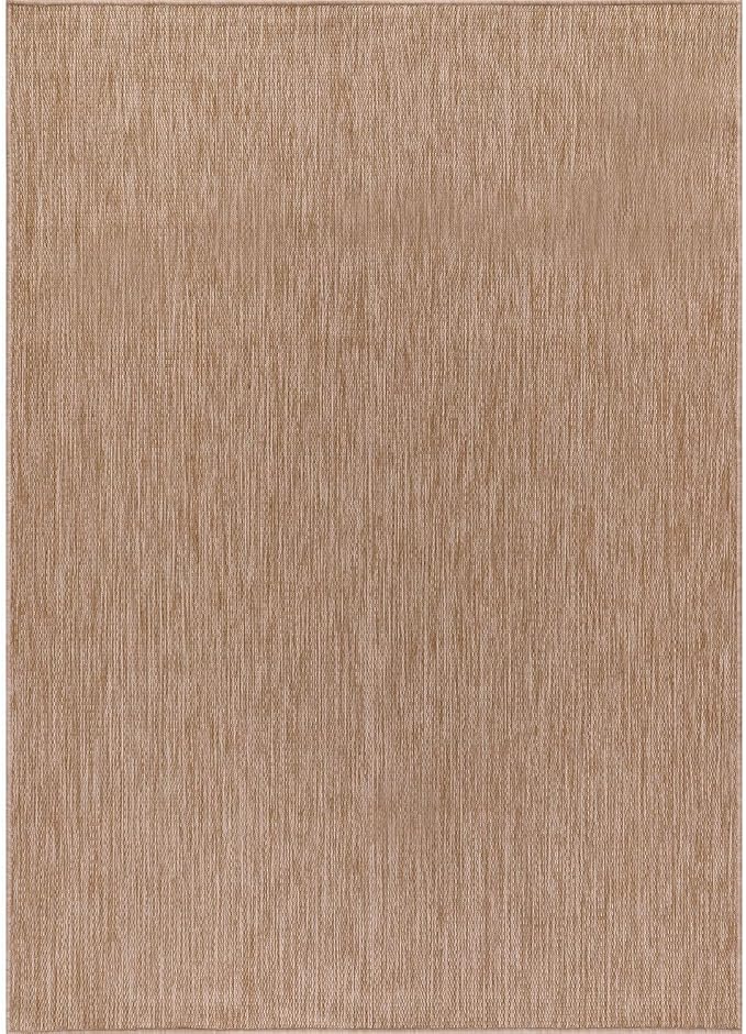 Washable Indoor Outdoor Rug 9x12 Weather Resistant Area Rugs Modern Solid Jute Rug for Porch Deck Balcony Backyard Patio Outside Carpet (9 X 12 Jute Beige)