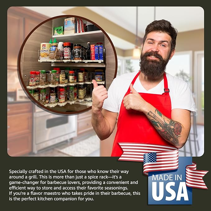 Vertical Spice - Sliding Spice Rack Organizer for Cabinets - Pull Out Shelves for Upper Kitchen Cabinets - Cabinet Organizer/Storage - 2 Tiers - 3.45" x 12.25" x 10.6" (Cream, Partially Assembled)