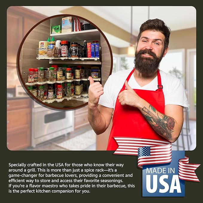 Vertical Spice Narrow Spice Rack -Sliding Spice Jars Organizer - Pantry Organizers & Storage - Slide Out Drawers for Kitchen Cabinets -Seasoning Caddy (2.3" W x 10.75" H x 10.6"D, Partially Assembled)