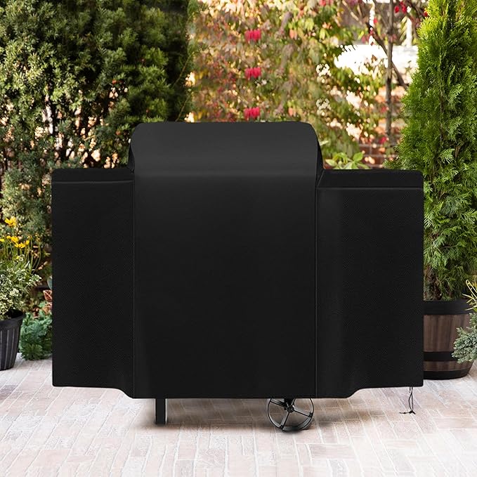 Grill Cover for Pit Boss 440 Deluxe 440D2 440D 456D Ranch Hand 440TGR1 72440 72444 Mile Hybrid PB600HY Wood Pellet Grill,600D Heavy Duty Waterproof Smoker Cover for Pit Boss 73440 Deluxe,Black