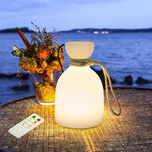 uuffoo Portable Led Lamp Waterproof, Led Camping Lantern Light with Handle, Rechargeable Night Lights with Multi-Color & Warm White Modes, Indoor/Outdoor Lamps for Patio, Tent, Bedroom, Garden