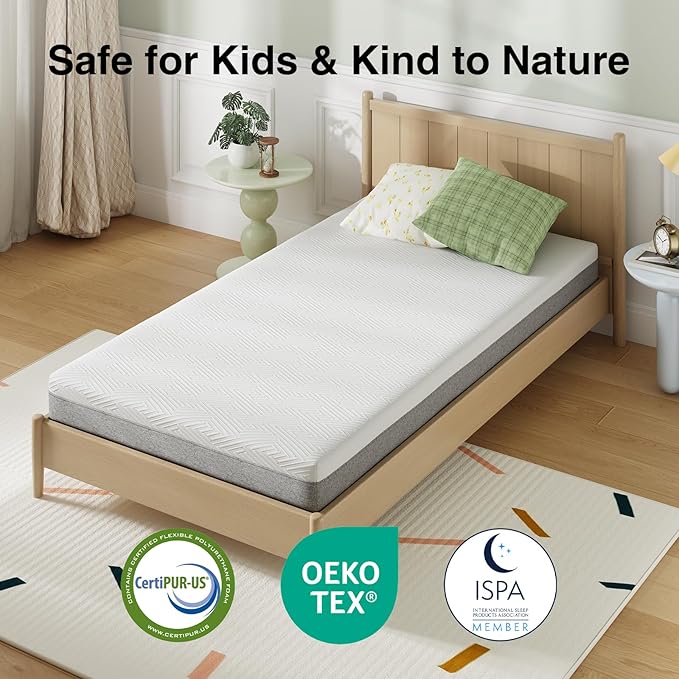 Novilla Twin XL Mattress 6 Inch, Gel Memory Foam Mattress Twin XL in a Box for Pressure Relief & Body Support & Cooling Sensation, CertiPUR-US Certified Safe Foams