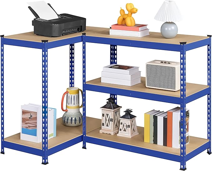 Yaheetech Storage Shelves 5 Tier Garage Shelving Heavy Duty Garage Shelves Adjustable Metal Shelving Unit Utility Rack Industrial Shelving for Warehouse Pantry Closet, 35.5″W × 17.5″D × 72″H, Blue