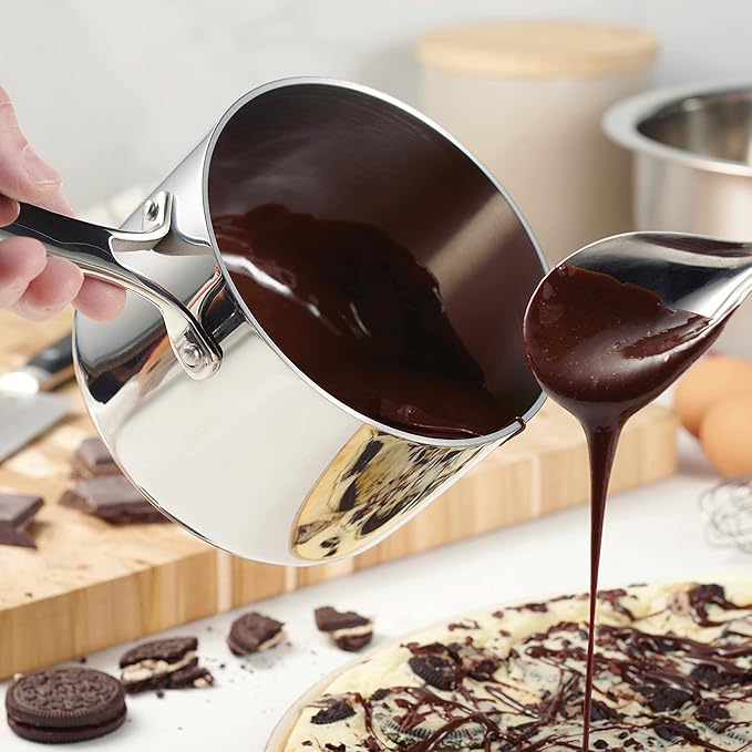 Tramontina Signature Tri-Ply Clad Stainless Steel 1.5-Quart Sauce Pan with Lid, Induction-Ready, Dishwasher-Safe, NSF-Certified, Made in Brazil