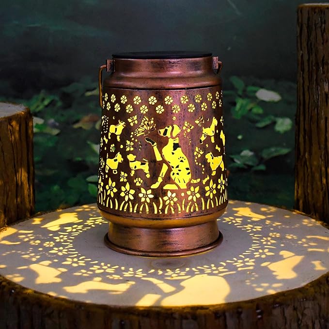Styleonme Dog Lover Solar Light, Mother's Day Lantern Gift for Mom Grandma Women Sister, Hanging Image Dogs Lanterns, Yard Corridor Garden Decor, Thanksgiving Day, Birthday Gifts