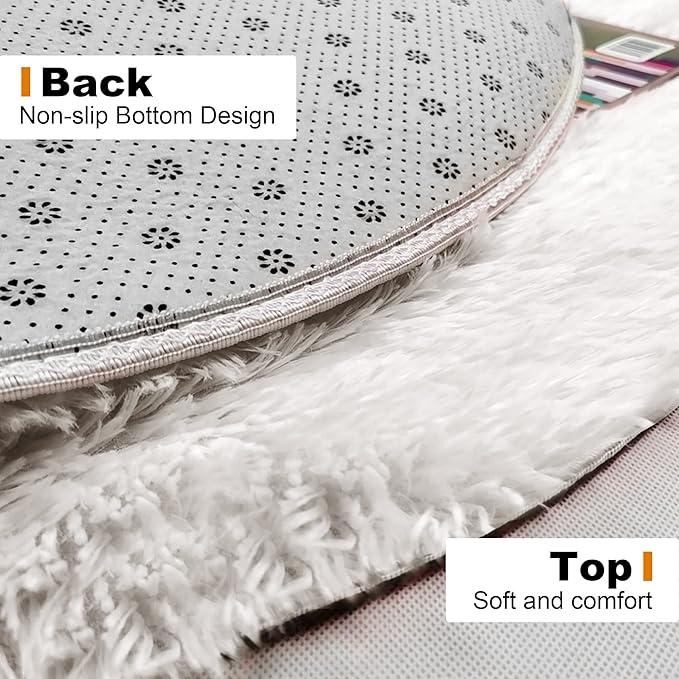 TTLOJ Rectangle Rug for Play Tent, Decorative Area Rug, Fluffy Soft Mat Pad for Kids Room Playhouse Nursery Room, Children Room Decor Dormitory Velvet 50.5" Lx38.5 W White