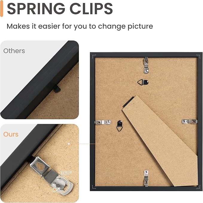 upsimples 10 Pack Picture Frames Collage Wall Decor for Mounting or Tabletop Display, Photo Gallery Frame Set for Family, Multi Sizes Including 8x10, 5x7, 4x6, Black