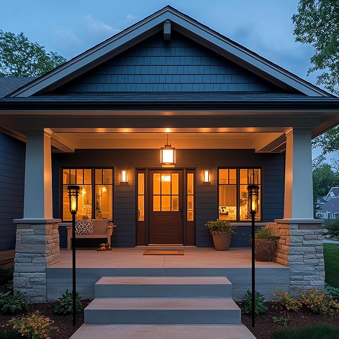 Metal Solar Torch Lights - Adjustable Height (24" - 50"), Outdoor Garden Decor with Patented LED, Waterproof Solar Tiki Torches for Yard, Patio, Garden Pathway, Matte Black – 1 Pack