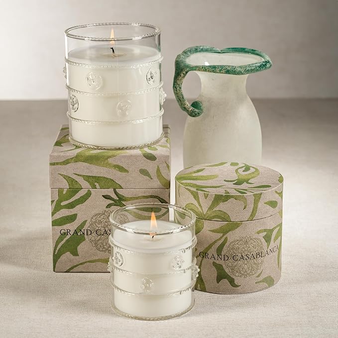 Zodax Grand Casablanca Glass Jar Scented Candle for Home Decor - Single-Wick Candle Ideal for Kitchen and Bathroom - Makes a Great Gift for Women and Men - Wild Tuberose - 12 Oz.