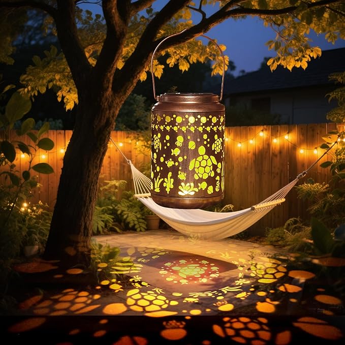 Solar Lanterns Outdoor Turtle Lantern Garden Decor Waterproof Decor Light Hanging Solar Lights Yard Decor,Gifts for Women Gifts for Mom Gifts for Grandma