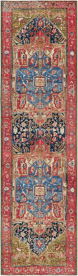 Unique Loom Outdoor Traditional Collection Area Rug - Limon (2' 7" x 10' Runner Multi/Red)