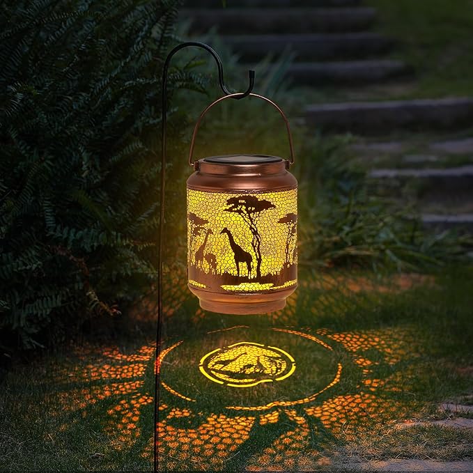 Styleonme Giraffe Lover Solar Light, Mother's Day Lantern Gift for Mom Grandma Women Sister, Hanging Image Giraffes Lanterns, Yard Corridor Garden Decor, Thanksgiving Day, Birthday Gifts