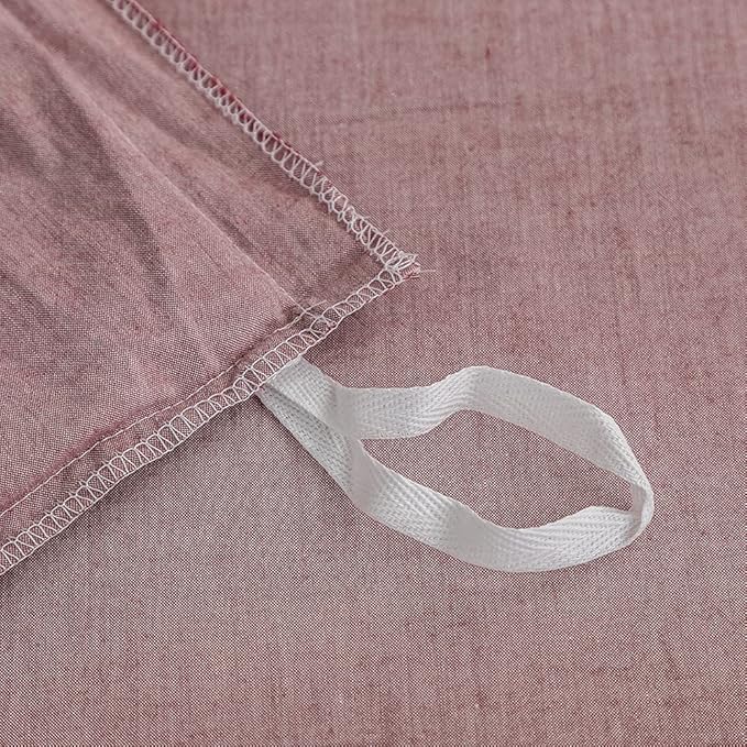 FACE TWO FACE Bedding Duvet Cover Set 3 Pieces 100% Washed Cotton Duvet Cover Linen Like Textured Breathable Durable Soft Comfy (King, Purple Bean Paste)