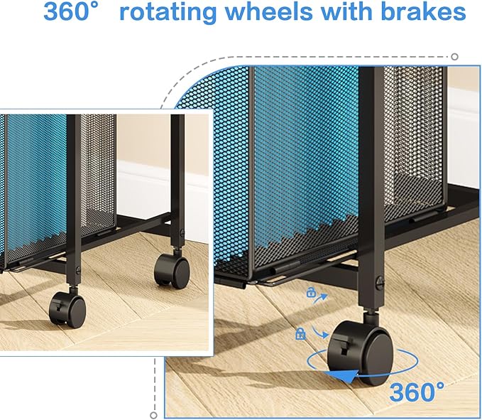 Letter/Legal Mobile File Cabinet, Rolling File Cart with 2 Drawers Filing Cabinet for Home Office, Hanging File Folders Organizer for Under Desk Storage, Mobile Printer Stand, Black and Brown