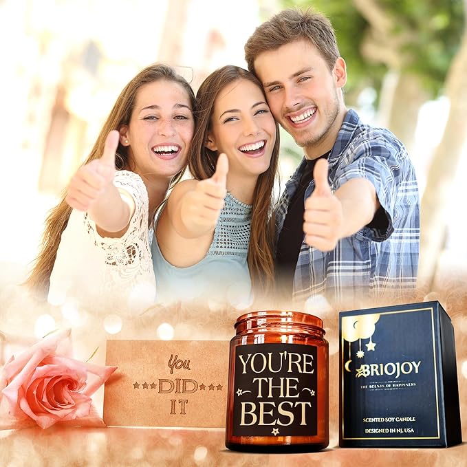 You're The Best Gifts for Women, Men - Birthday, Friendship, Thank You, Appreciation Gift for Coworker, Best Friend, Bestie, BFF, Sister, Mom - Lavender Vanilla Relaxing Soy Candle for Home
