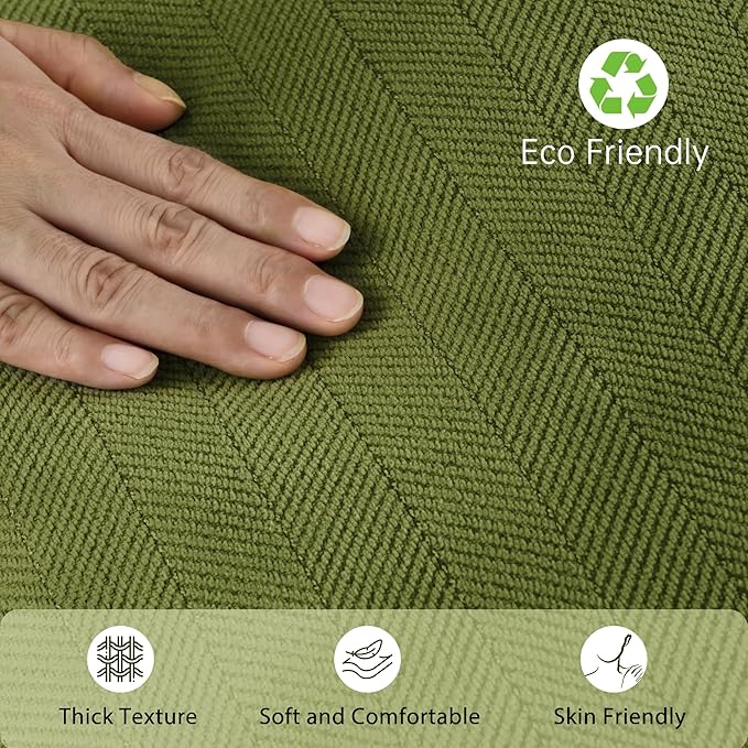 ZWJD Olive Green Pillow Covers 12x20 Set of 2 Chenille Throw Pillow Covers with Elegant Design Soft and Luxurious Decorative Throw Pillows for Couch, Bed, and Home Decor