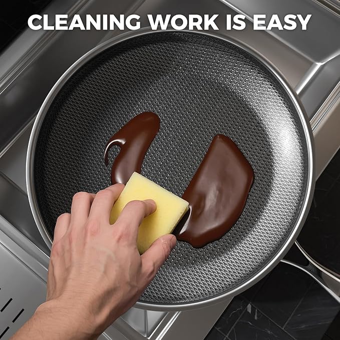 Non Stick Frying Pans,Hybrid Nonstick 10 Inch Frying Pan,Stay-Cool Handle,PFAS PFOA PTFE Free,Dishwasher-Friendly,Nonstick Frying Pan,Oven-Safe,Works on,Ceramic and Gas Cooktops