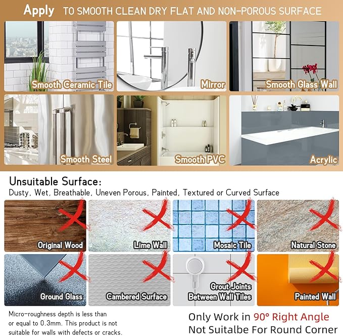 LEVERLOC Shower Caddy Suction Cup, 2 Pack Heavy Duty Bathroom Organizer for Inside Shower with Hooks & Soap Holder, Removable and Rustproof Silver Bathroom Holder Storage