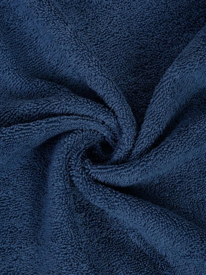 Casa Lino 4 Pack Hand Towels for Bathroom, 18"x28", 100% Cotton, Ultra Soft & Highly Absorbent, Premium Luxury Towels for Gym, Shower, Hotel, New Apartment Essentials, Navy