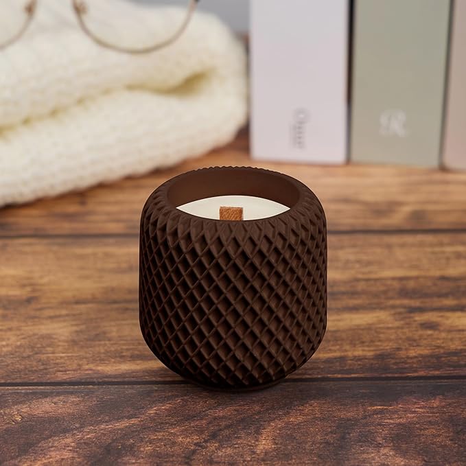 Scented Candles - Luxury Concrete Jar Candle for Home Scented, Soy Wax Candle - Relaxation Gift for Women, Premium Room Décor, Non-Toxic, Great Idea for Gifts (Grounded Coffee)