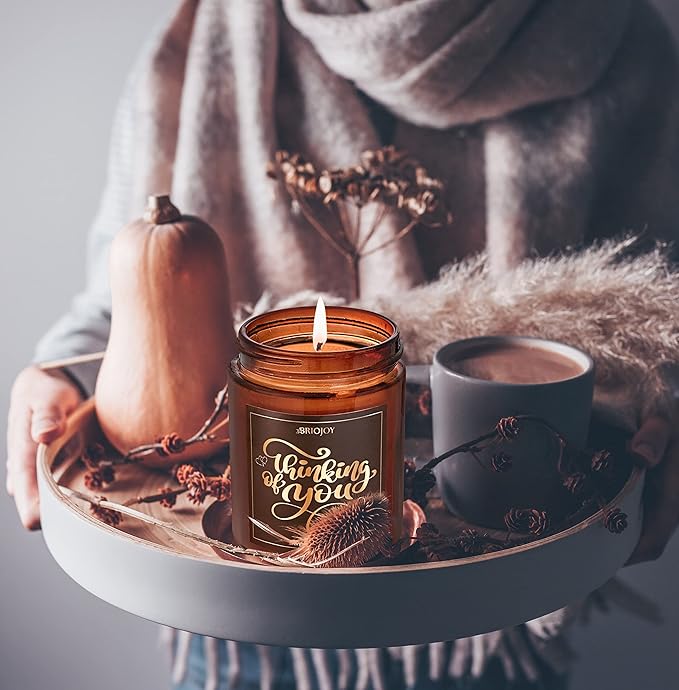 Thinking of You Scented Candle Gifts for Women Men - Unique Friendship Gifts for Best Friend - Relaxing Aromatherapy Gift for Her Him - Lavender Vanilla Essential Oil Soy Wax Candle for Home