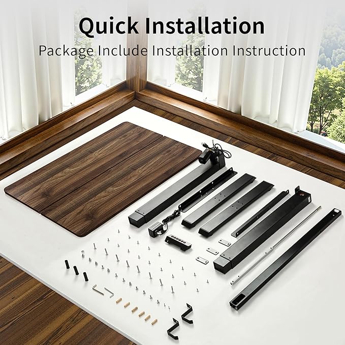 BIZUM 40x24 Inch Electric Standing Desk with Memory Presets, Quiet Motor Height Adjustable Stand Up Desk for Home Office & Gaming, Ergonomic Sit Stand Workstation,Walnut