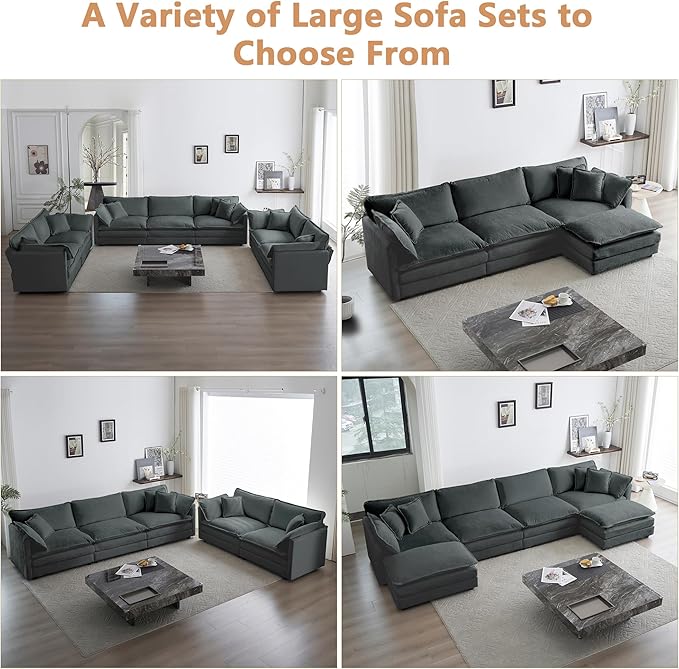 mikibama Luxury Loveseat Sofa Couch, 76" Modern Chenille Deep 2-Seater Cloud Couch with 2 Armrest Pillows and 2 Toss Pillows, Love Seat for Living Room Bedroom Office Apartment, Grey