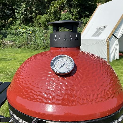 KAMaster BBQ Grill Temperature Gauge for Kamado Grill Joe Waterproof Large Face Thermometer Barbecue Charcoal Grill Stainless Steel 150-900°F Cooking Thermometer for Kamado Accessories