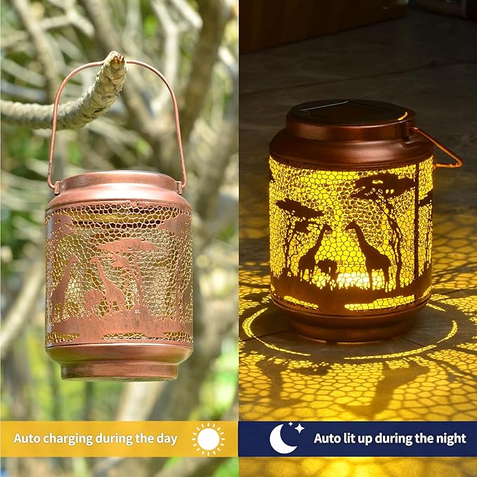 Styleonme Giraffe Lover Solar Light, Mother's Day Lantern Gift for Mom Grandma Women Sister, Hanging Image Giraffes Lanterns, Yard Corridor Garden Decor, Thanksgiving Day, Birthday Gifts