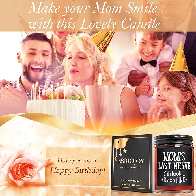 Birthday Gifts for Mom from Son, Daughter - Favorite Child Candle - Mom Candle, Funny Mother Gifts - Fun Relaxing Gift for Women - Lavender Vanilla Natural Soy Wax Candle for Home