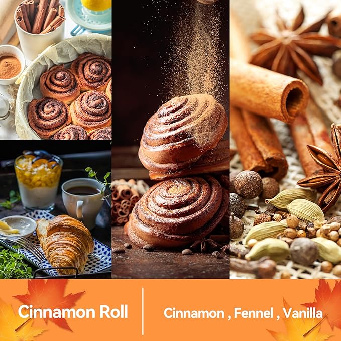 Fall Candle - Cinnamon Roll Candles | Autumn Candle for Home, Cinnamon Scented, 7oz Soy Candles for Home Scented, Fall Gift for Women & Men, Cozy Seasonal Scent for Autumn & Thanksgiving