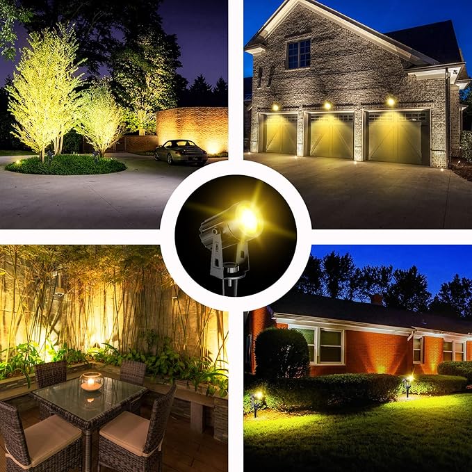 T-SUN Solar Spotlights Outdoor Waterproof, 2-in-1 Solar Landscape Spotlights LED Garden Spot Lights for Yard Tree Garden Pond Pool Area (Warm White)