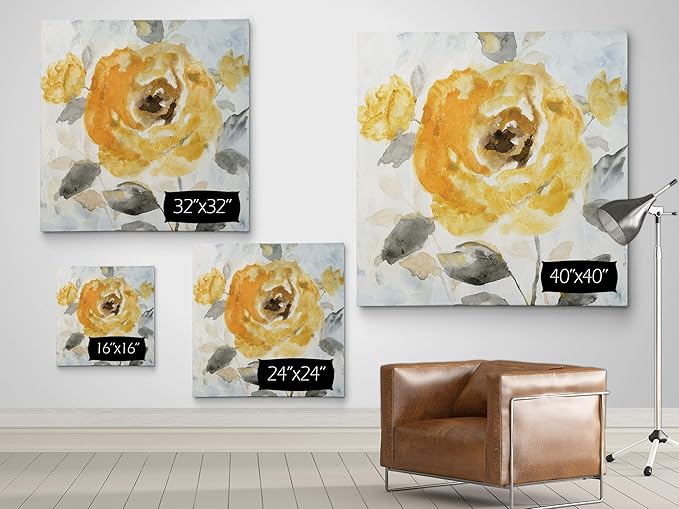 Wexford Home Honey Rose II-Canvas Prints Wrapped Gallery Wall Art | Stretched and Framed Ready to Hang 24X24 Multicolor