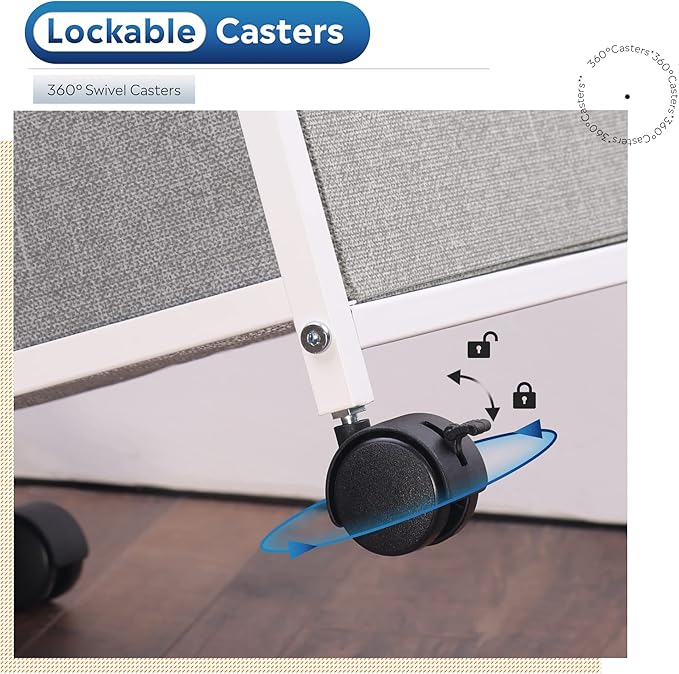 DEVAISE 2 Drawer Mobile File Cabinet, Rolling Printer Stand, Fabric Vertical Filing Cabinet fits A4 or Letter Size for Home Office, Light Grey