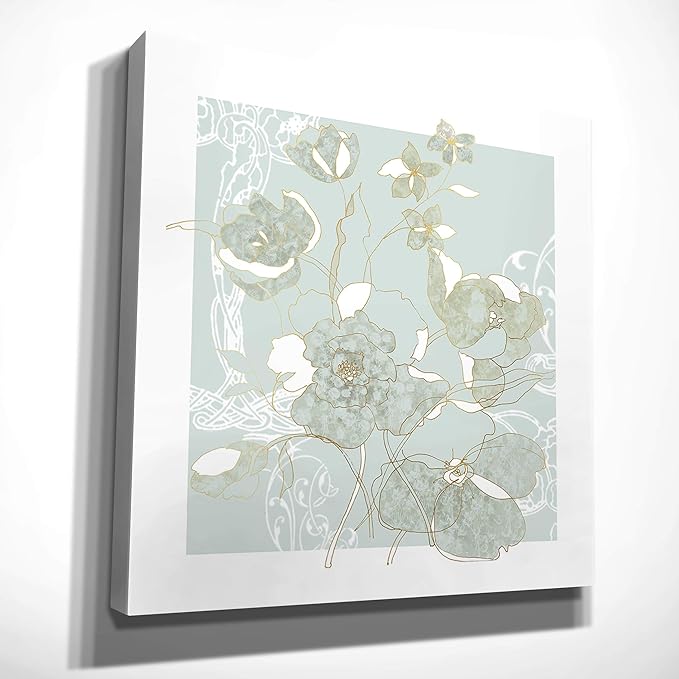 Wexford Home Filigree Floral II Gallery Wrapped Canvas Wall Art, 32x32,