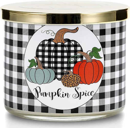 Pumpkin Spice Scented Autumn Candle - Large 3 Wicks, 14 oz
